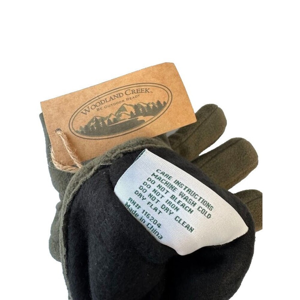 Woodland Creek Olive Green Fleece Winter Gloves Size M - Picture 5 of 8